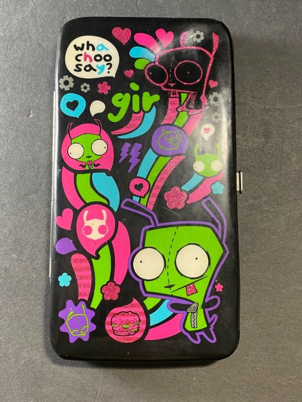 Hot Topic Invader Zim GIR Black Hard Case Wallet Girls 2010